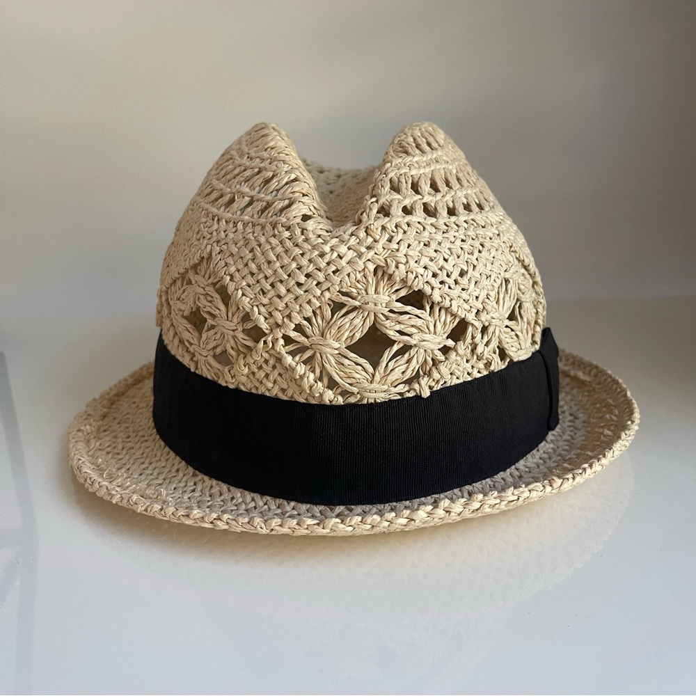 Straw fedora hat